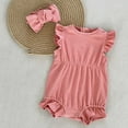thumbnail image 2 of LYHaoo Baby Girl's Sleeveless Jumpsuit Infant Bodysuit Summer Clothing For 0 1 Year Olds Girls Jumpsuit Romper 0-3 Months Pink(Toddler), 2 of 4