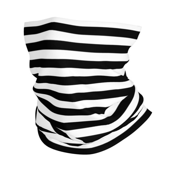 Black And White Stripe Face Mask Bandanas Neck Gaiter Headwear Magic Scarf Headband For Dust Sun Wind