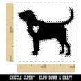 thumbnail image 2 of Bloodhound Dog with Heart Self-Inking Rubber Stamp Ink Stamper - Yellow Ink - Small 1 Inch, 2 of 7