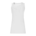 thumbnail image 4 of Tank Tops for Women under $5 Sleeveless V Neck Summer Leisure Solid Tank White L, 4 of 6