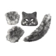 thumbnail image 4 of Conjunto de disfraz de cosplay Accesorios cómodos decorativos con máscara Guantes Cola para gris, 4 of 9