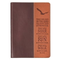 Christian Art Gifts Wings Like Eagles Classic LuxLeather Journal, Black, 8.6in x 6.1in, 400 Pages