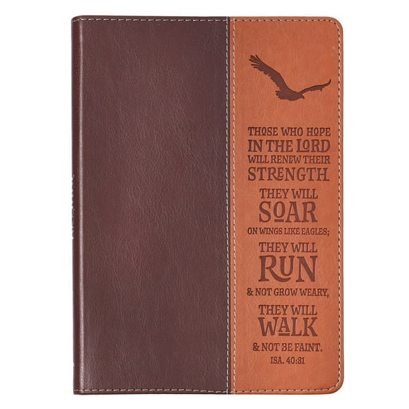 Christian Art Gifts Wings Like Eagles Classic LuxLeather Journal, Black, 8.6in x 6.1in, 400 Pages