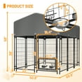 thumbnail image 2 of imerelez 4.23'x5.82'x4.83' Outdoor Dog Kennel for Large Dogs, Large Dog Kennel Outside with Lock, Dog Enclosures with UV-Resistant Waterproof Roof Cover for Outside, 2 of 9
