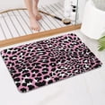 thumbnail image 4 of Pink and Black Of Leopard Print Bathroom Rugs Mat,Non Slip Microfiber Bathroom Rug,Rubber Backing,Soft Bathroom Mats for Bathroom Floor,Tub and Shower,17x27in(43x68cm), 4 of 5
