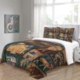 thumbnail image 4 of LAICAIW Rustic Cottage Quilt Set, Wild Elk and Southwest Tribal Pattern, 3-Piece, Double, Brown, 4 of 7