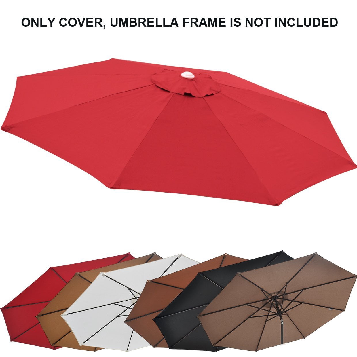 Replacement Patio Umbrella Canopy Cover for 9ft 8 Ribs Umbrella Tan (CANOPY ONLY)