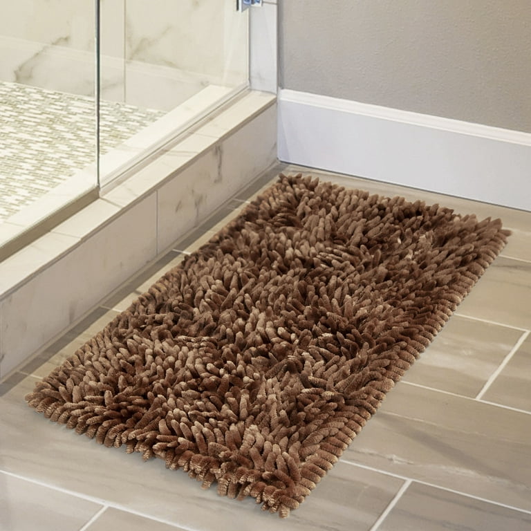 MAYSHINE Bathroom Rugs, Chenille Microfiber Bath Mats, Beige,17x24 inch, Size: 17 x 24