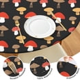 thumbnail image 4 of Red Brown Mushroom Black Pattern Round Fitted Tablecloth with Elastic Edge,Dining Table Cover Waterproof,Outdoor Round Tablecloth for Camping,Dining,Indoor and Outdoor, 4 of 7