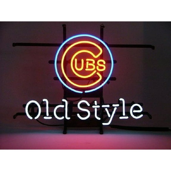 Queen Sense 20"x16" Custom For Chicagos Sports League Cubs Old Style Beer Neon Sign Man Cave Pub Bar Artwork Handmade Wall Decor Gift Neon Light 124OSBCCL