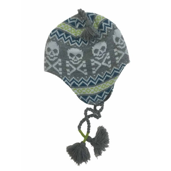 Ben Berger Boys Gray Skull Trapper Hat Skulls & Crossbones