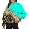 thumbnail image 1 of Mode Chandails à Capuchon pour Femmes 2023 Chandails en Molleton Décontractés Sans Capuche Mode Manches Longues Imprimé Demi-Zip Col à Capuche Blouse 50 % de Réduction Liquidation Costumes Halloween/noël, 1 of 4