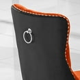 thumbnail image 3 of Velvet Dining Chairs Set of 2, Black Wooden Legs, Modern Tufted Velvet Upholstered Backrest with Nailhead Trim, Wing Back with Back Ring Pull, for Dining Room, Living Room, Office, 3 of 8