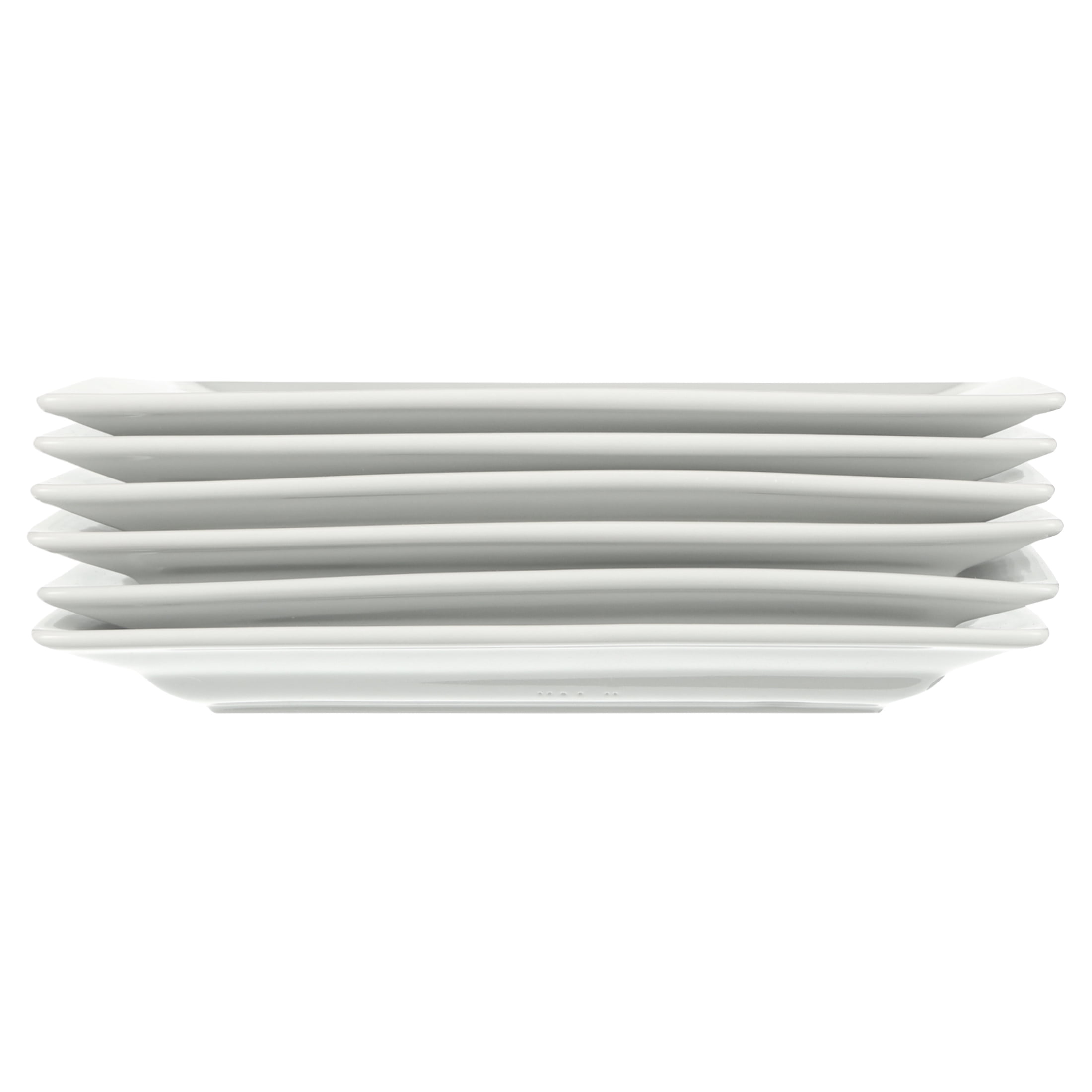 Better Homes & Gardens Square Porcelain Dinner Plates, White, Set of 6