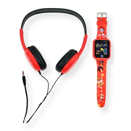 Nickelodeon Paw Patrol Unisex Child Smart Watch Headphone Set Silicone Strap Multicolor (PAW40090WM)