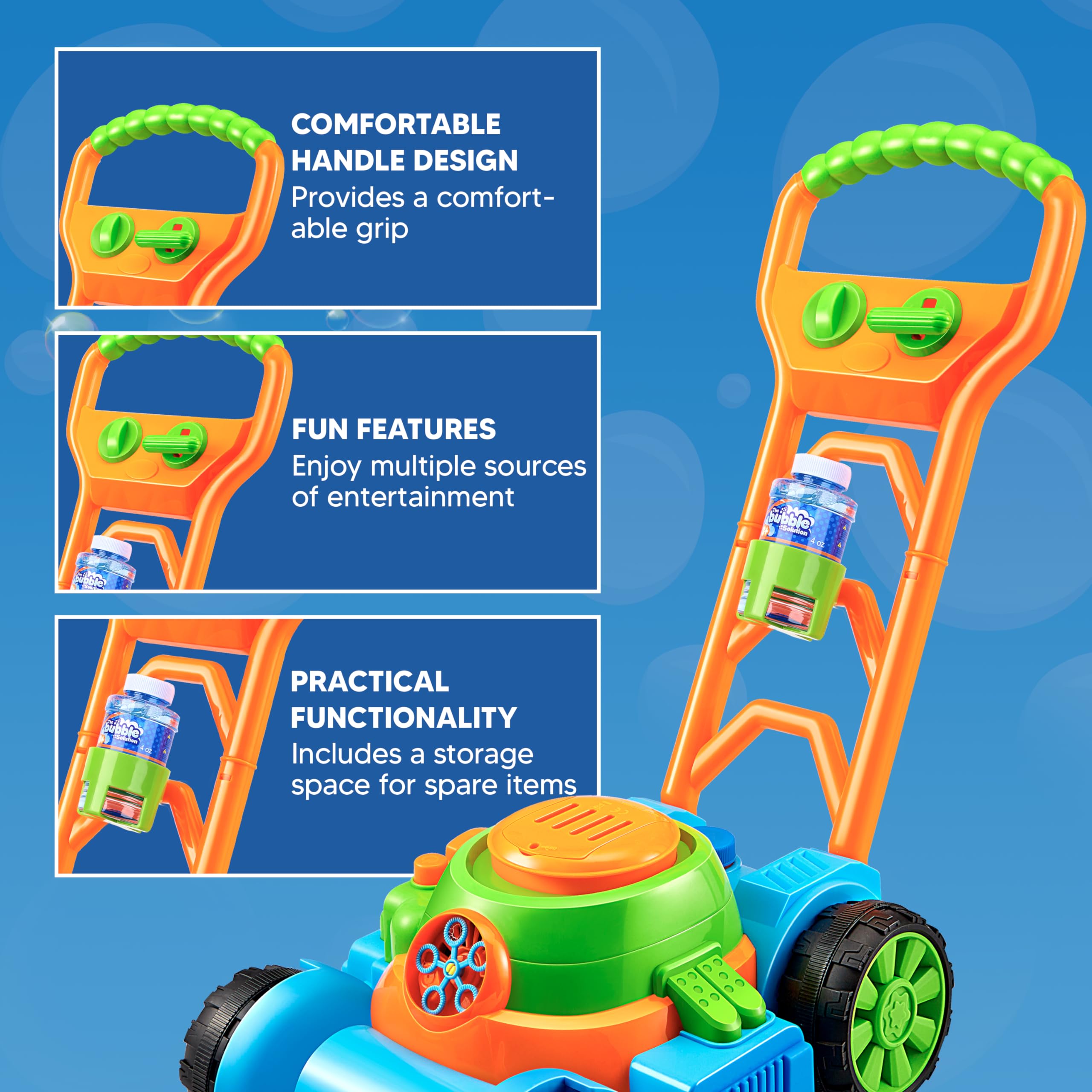 SYNCFUN Bubble Lawn Mower Machine for Toddlers photo 3
