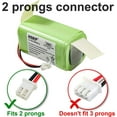thumbnail image 3 of HQRP 14.8V Battery Compatible with Shark RVBAT850, Ion R75, R85, RV850, S87, AV752, AV751, RV761, RV851WV, RV871, RV1000S, RV101AE Robot Vac Vacuum Cleaners, 2-Prong Connector, RVBAT85O 3200mAh, 3 of 7