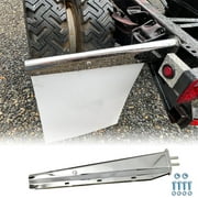 Stainless Steel Straight Spring Loaded Mud Flap Hangers Brackets Mudflap Holders Mounts Set 1-1/8 Bolt Spacing 30 Length with Aluminum Reflective Tapes fit for Semi Trucks, 2 pcs