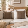 thumbnail image 6 of Decorative Square Throw Pillow Covers 18x18 Inch, Super Soft Chenille Pillows Farmhouse Fall Pillowcase for Living Room Bedroom Sofa Couch Cushion Cover Khaki 45x45cm, 6 of 8