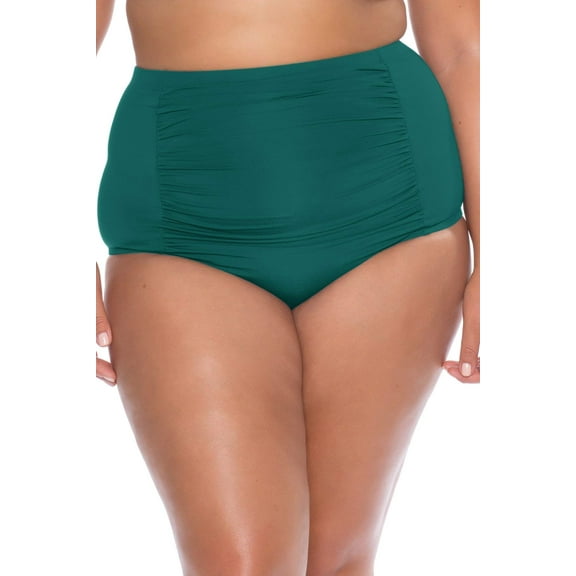 BECCA ETC Women's Plus-size Color Code Swimwear, fern, 0X