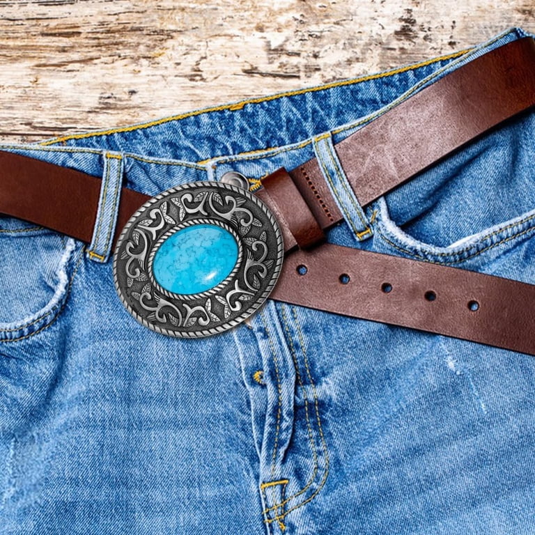 Turquoise Belt Buckle Vintage Alloy Belt Buckle Stone Belt Buckles