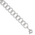 thumbnail image 1 of Sterling Silver Rhodium Plated Polished Circle Link Bracelet 7.5 Inch "Bracelets, 1 of 1