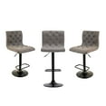 thumbnail image 1 of Heavenly Collection Grey Tufted Adjustable Stool Set of 3, 1 of 9