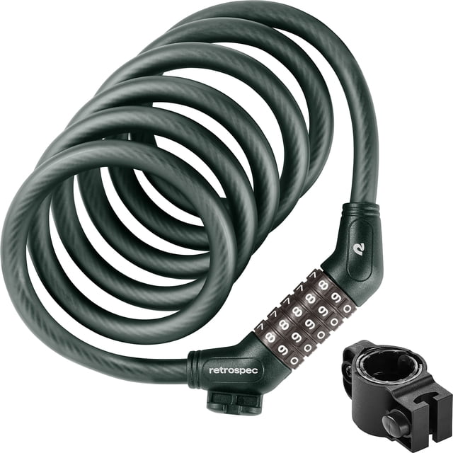 Candado para bicicleta Retrospec Grizzly Plus con cable combinado de 1,8 m