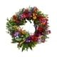 thumbnail image 2 of Corona floral para puerta, guirnalda de hojas verdes, guirnalda de flores artificiales para primavera 40cm, 2 of 9