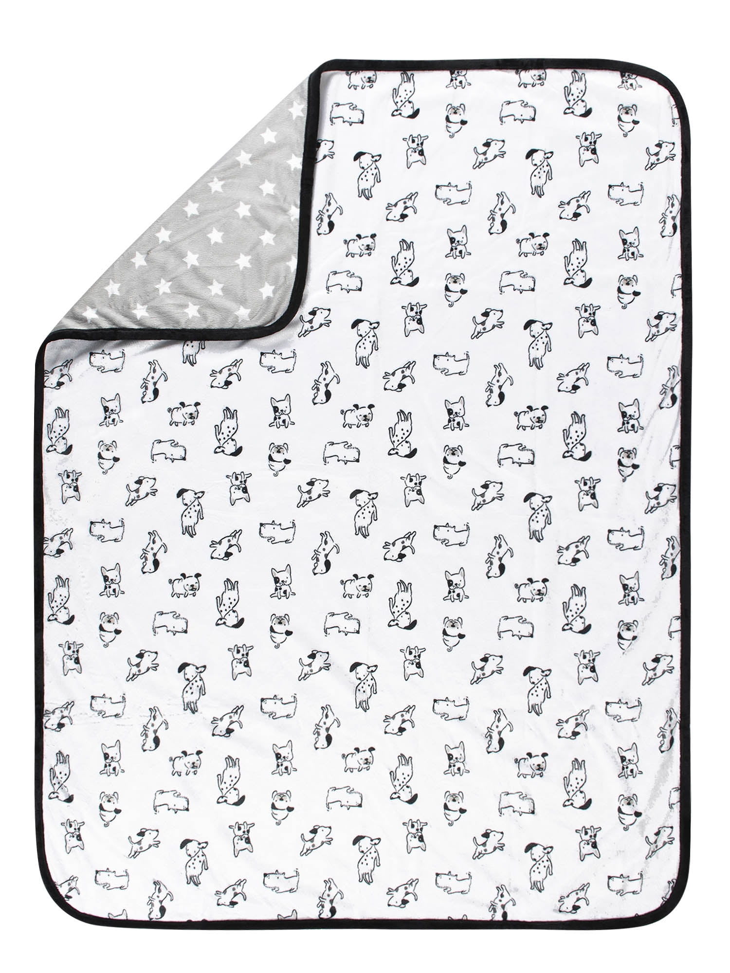 Modern Moments by Gerber Baby & Toddler Boys Reversible Plush Blanket, White Puppies