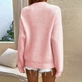 thumbnail image 3 of Vedolay Womens Sweaters Women's Fall Sweaters 2023 Knitted V-Neck Collared Pullover Long Sleeve Top,Pink M, 3 of 5