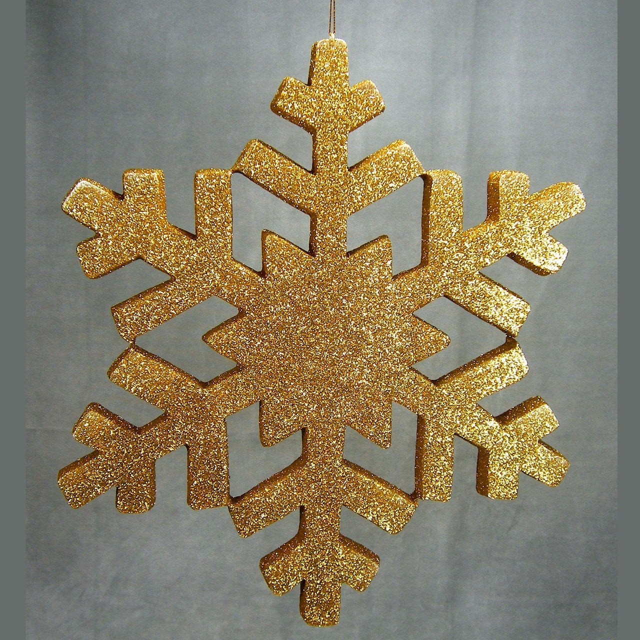 1 Pc, 15 Inch Hanging Snowflake For Winter & Christmas Decor  Gold