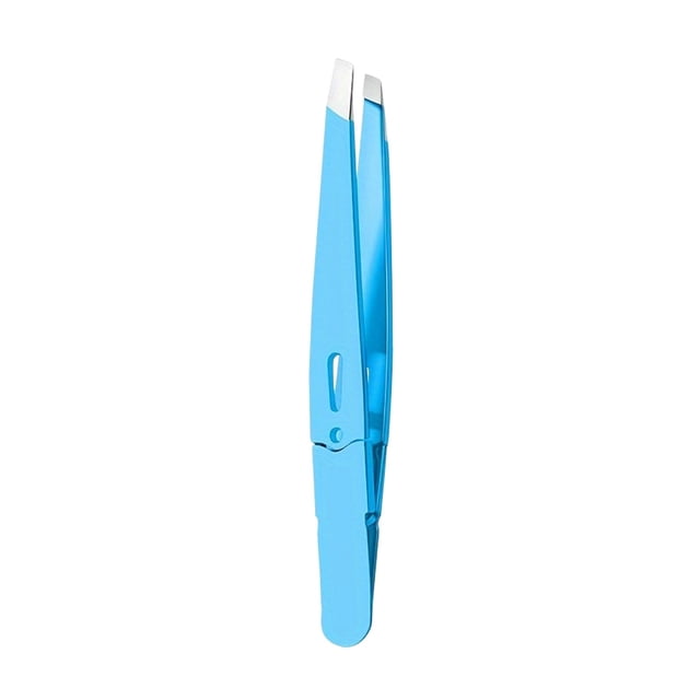 Pinzas de acero inoxidable para cejas y vello facial. Herramienta de belleza de alta precisión con punta inclinada para una depilación suave