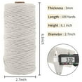 thumbnail image 3 of Black 3mm Macrame Cord, 110 Yards Natural Cotton Cord, Macrame Rope Yarn for DIY Crafts, Wall Hangers, Plant Holders, Knitting, Wedding Decor (1 Roll), 3 of 9