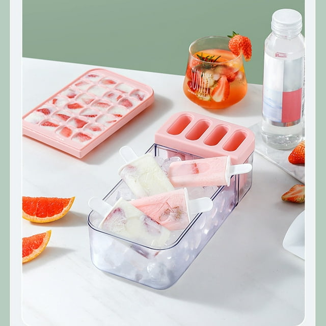 Enrejado de hielo, vaso para cubitos de hielo, máquina mágica para hacer cubitos de hielo, bandejas fáciles de usar para 24 cubitos de hielo, molde para helado de doble capa, dos en uno, apto para uso