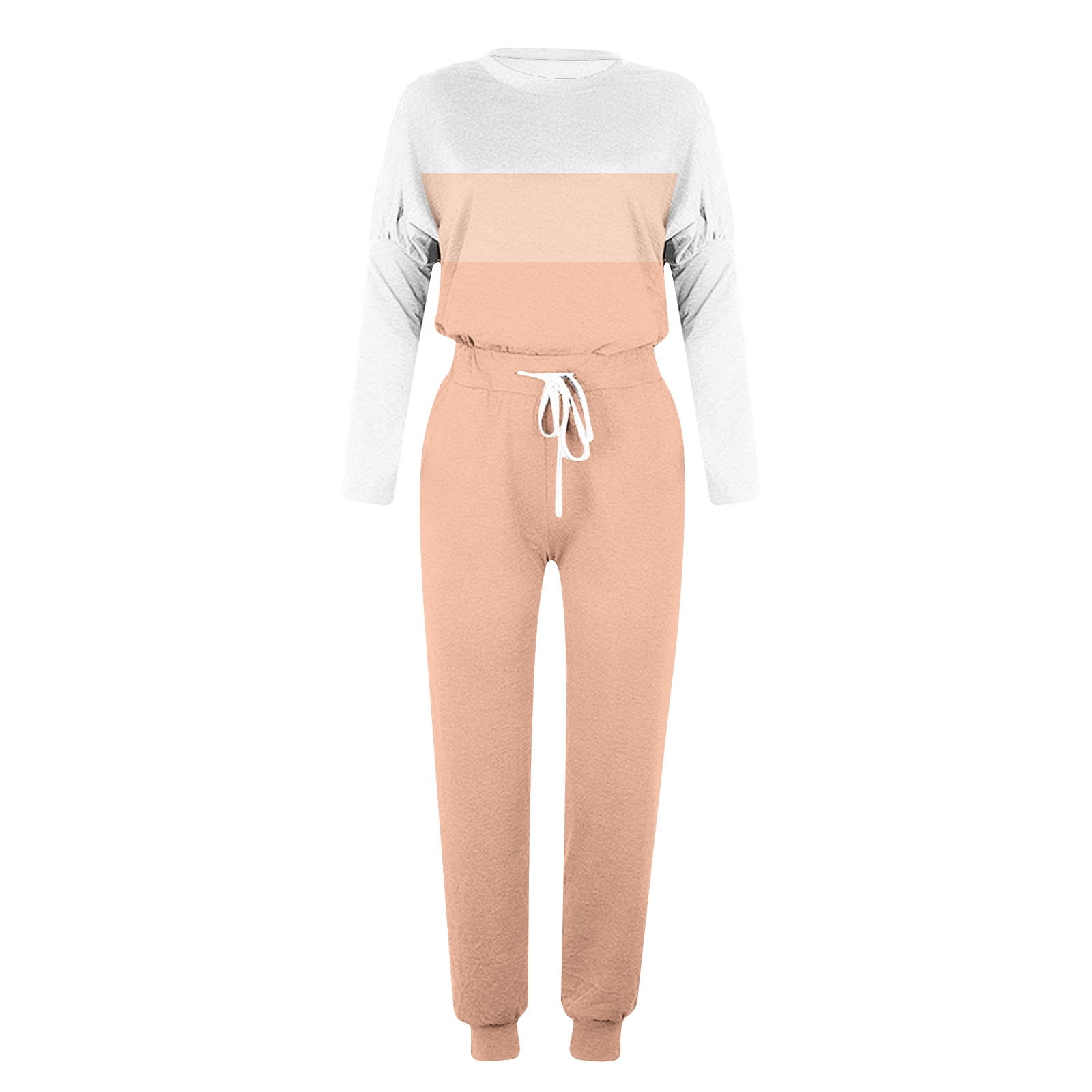 2 Piece Sets for Women Fall Pants Casual Pants Sets Women 2 Piece Outfits Dressy Casual Women'S Round Neck Long Sleeve Top + Pants Color Blocking Home Sports Casual Yoga Suit