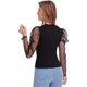 thumbnail image 2 of Blusas ajustadas con cuello redondo y manga abullonada para mujer Negro XL Negro XL Xishao ropa, 2 of 2