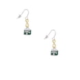 thumbnail image 2 of Delight Jewelry Silvertone Small Green Enamel Present Gold Tone Infinity French Earrings, 2 of 4