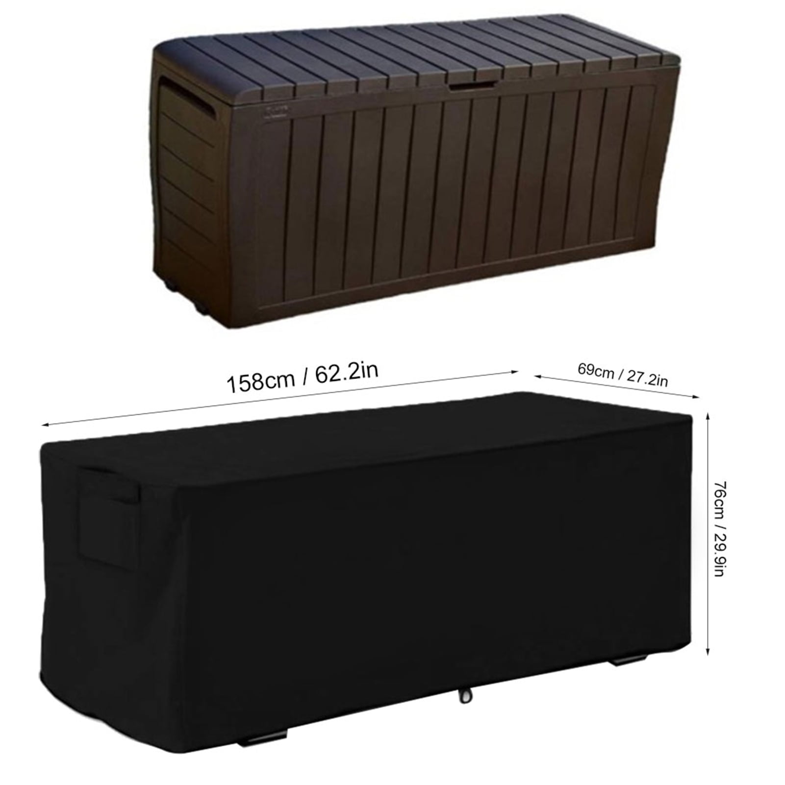 Qiilu Waterproof Sturdy Covers Outdoor Deck Box Protective Cover