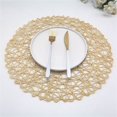 thumbnail image 4 of TASTAN Braided Paper Placemat Set of 3 - Round Random Woven Table Insulation Mat, Heat-Resistant & Decorative Dining Mat for Kitchen, Parties & Eco-Friendly Home Decor, Beige, 4 of 4