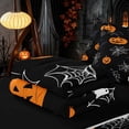 thumbnail image 5 of Homewish Halloween Ghost Bat Zipper Twin Comforter Sets with Fitted Sheet and 2 Pillowcases, Spider Web Pumpkin Zipper Bedding Set, Black Orange, Black Reversible, 5 of 7