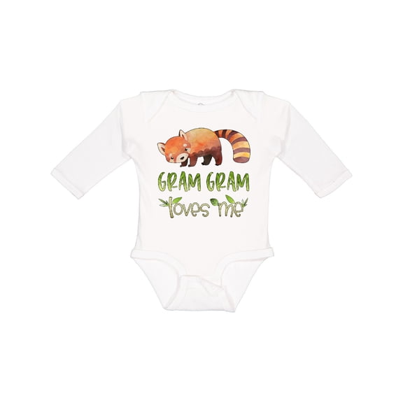 Inktastic Gram Gram Loves Me Cute Red Panda Boys or Girls Long Sleeve Baby Bodysuit