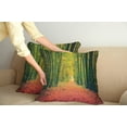 thumbnail image 3 of Ambesonne Fall Throw Pillow Cover 2 Pack, Warm Autumn Dramatic Road, 18", Green, 3 of 6