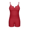 thumbnail image 4 of asdoklhq Bathing Suit Tankini Swimsuits Floral Women's Oversized Casual Solid Color Split Tank Top with Chest Cushion Swimsuit Set Red 5X, 4 of 6