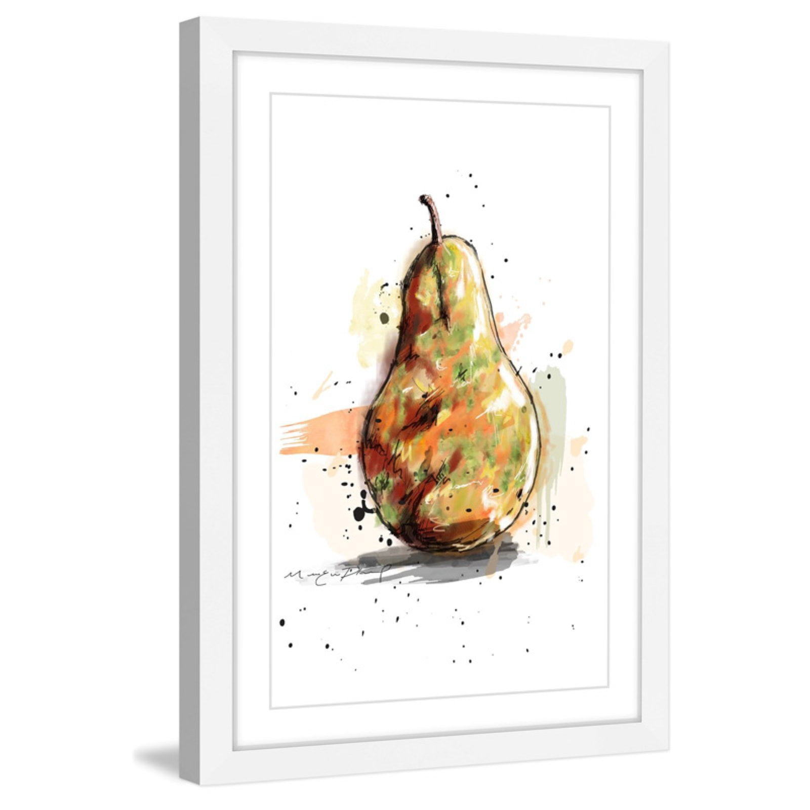 "Poire" by Marie-Eve Pharand Framed Painting Art Print