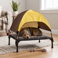 thumbnail image 6 of FEISHENTT Small Elevated Dog Bed with Canopy - Upgraded 30IN Outdoor Raised Dog Cot Bed with Removable Shade Tent Black 55.5X43cm, 6 of 7
