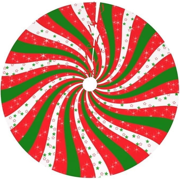 Wmhnj Juego de 2 faldas para rbol de Navidad con estampado festivo, protector circular inferior para decoracin de fiestas navideñas, apto para uso interior y exterior.