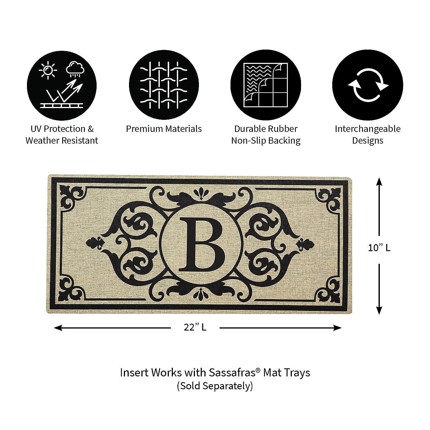 Evergreen Cambridge Monogram Burlap Sassafras Indoor Outdoor Switch Doormat  Letter B 1'10x10 Brown 