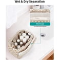 thumbnail image 6 of Large Makeup Bag Checkered Travel Toiletry Bag for Women, Wide-open Cosmetic Make up Organizer with Handle, Wet Pocket, Travel Bag for Toiletries, 6 of 10