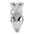 thumbnail image 4 of Luxe Jewelry Designs Women's Stainless Steel Pave Ring with Crystals - Size 6 (Pack of 2), 4 of 4